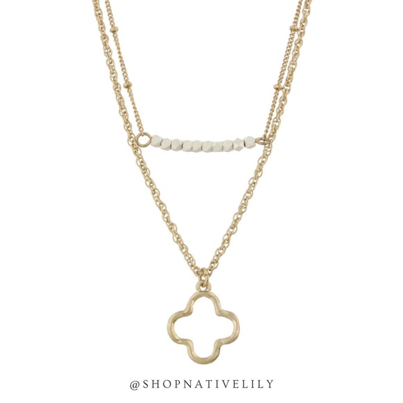 Jane Marie Jewelry - NWT Jane Marie Double Bar Dainty Layered Necklace, Gold